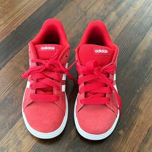 Adidas Kids Red and White Sneakers